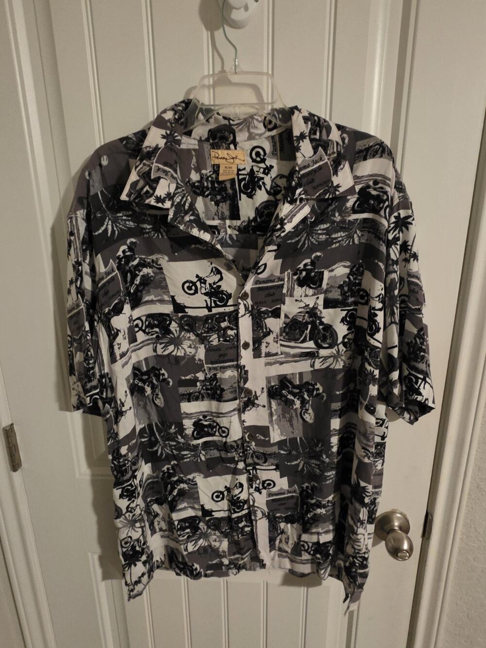 Panama Jack Mens XL Motorcycle Hawaiian Shirt Maui Hawaii Rayon Aloha Biker